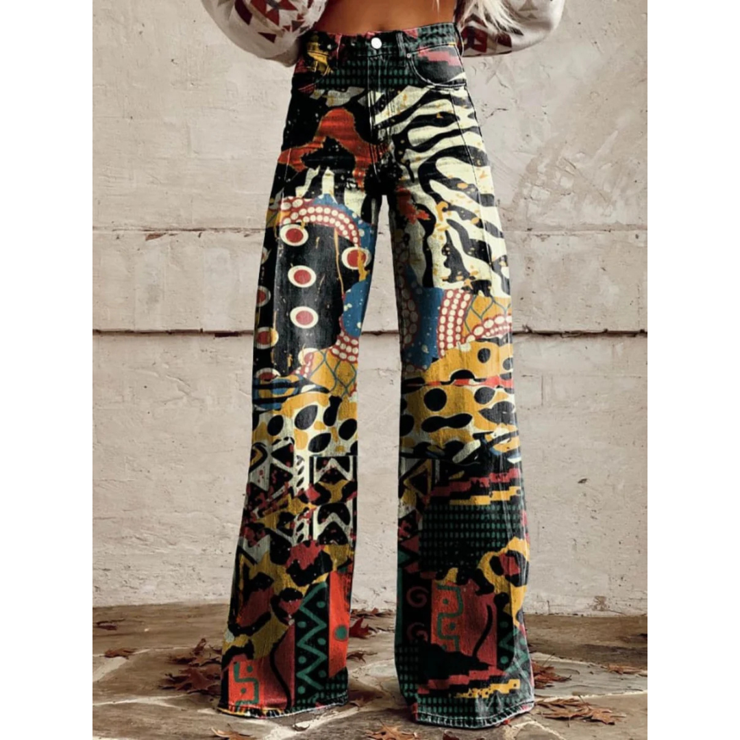 BEATRICE™ | PANTALONI A GAMBA LARGA EKLECTIC ART