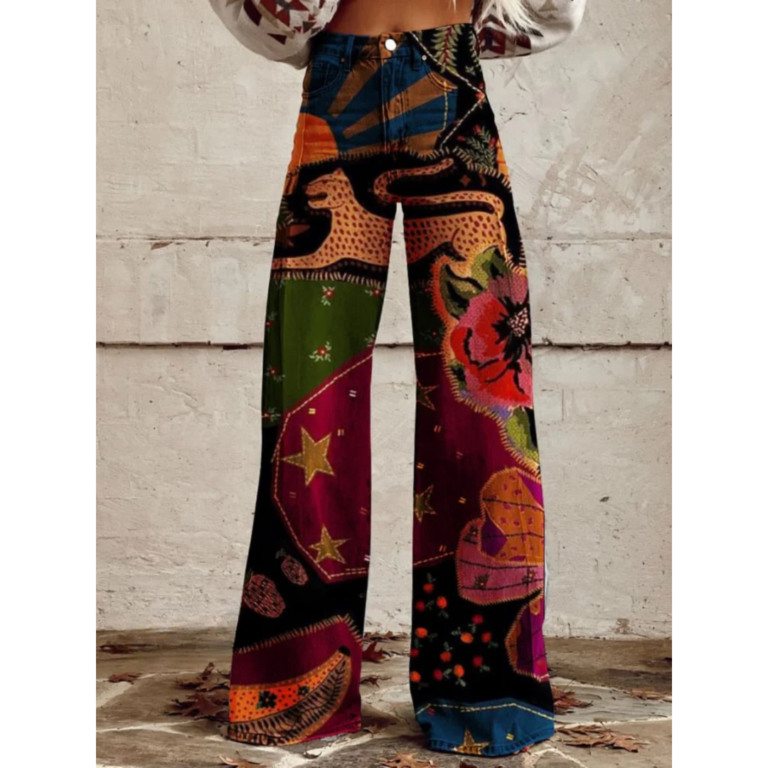 BENEDETTA™ | PANTALONI BOHO VINTAGE A GAMBA LARGA