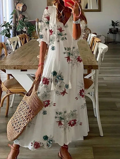 Amelia | Boho Dress with Belly Coverage