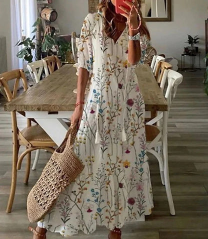 Amelia | Boho Dress with Belly Coverage